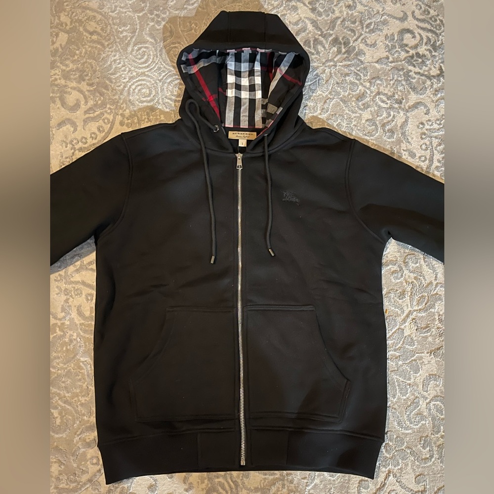 Burberry Zip-Up Hoodie Black Large